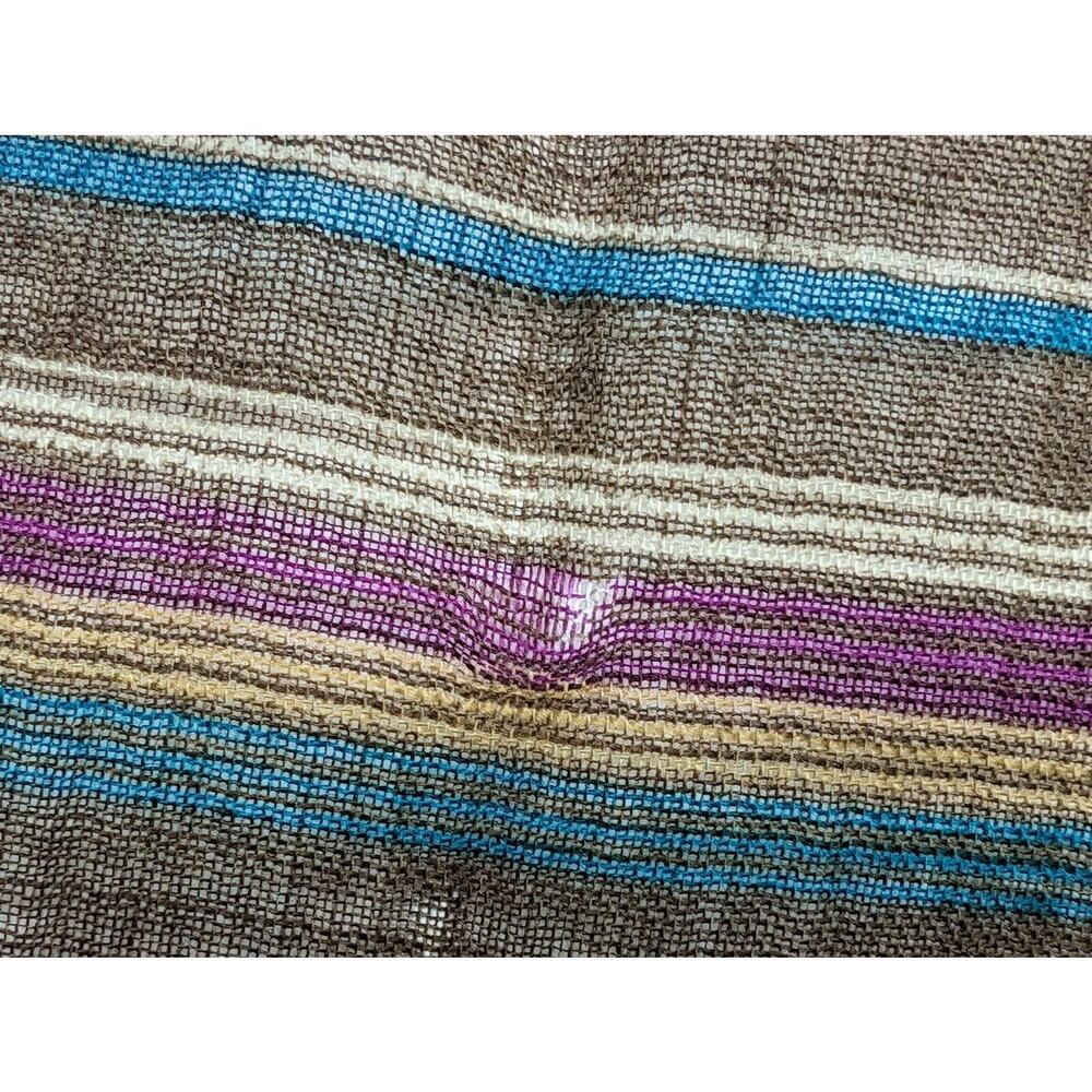 Albert Nipon Scarf Brown Southwestern Print Wool Square 42 x 43 - Picture 7 of 9